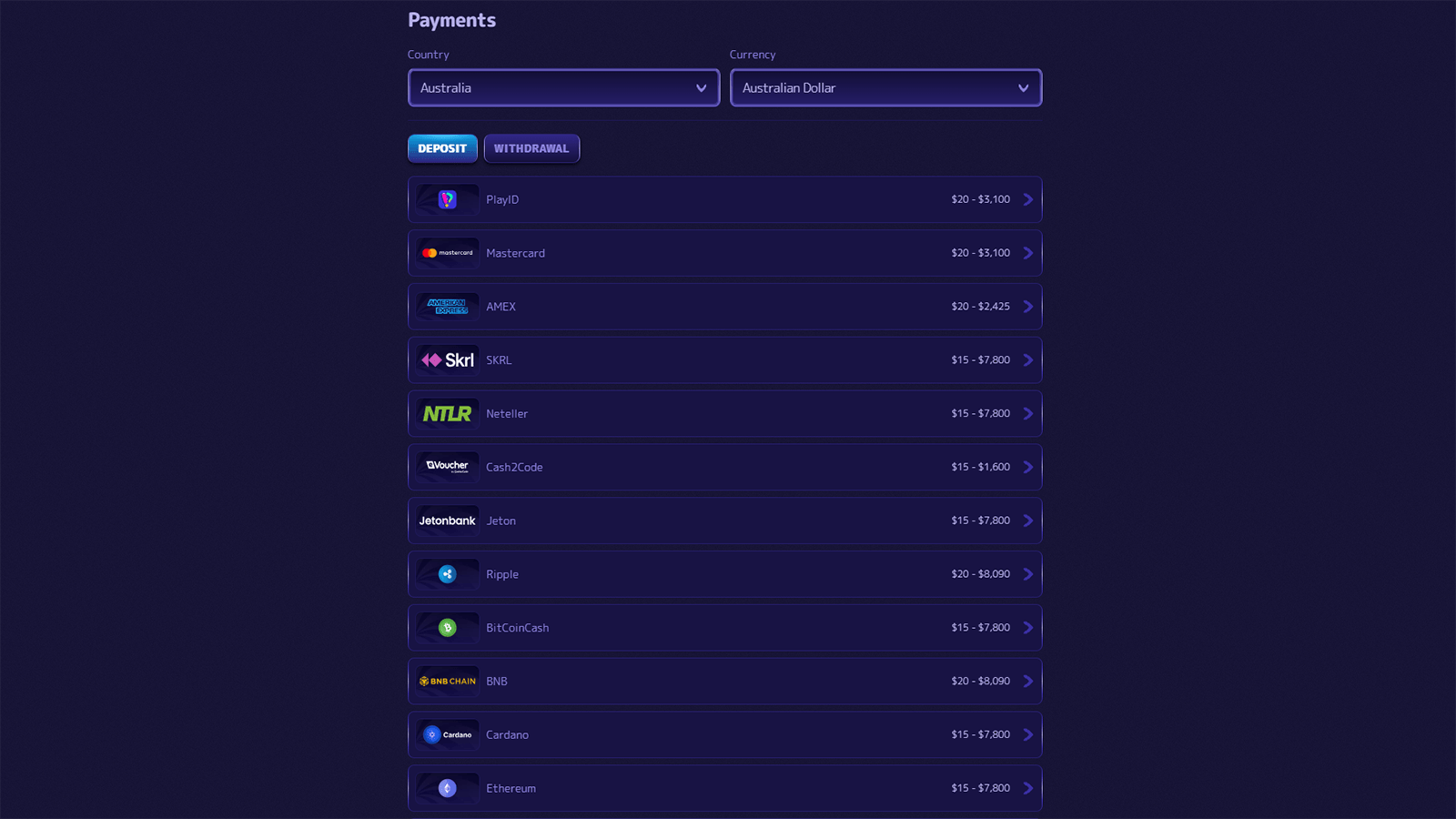 Alf Casino Payment Methods in Australia