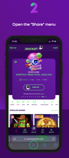 Rocket Casino Australia IOS App Installation Step 2