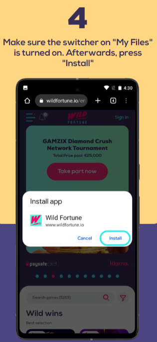 Wild Fortune Online Casino Australia Android App Installation Step 4