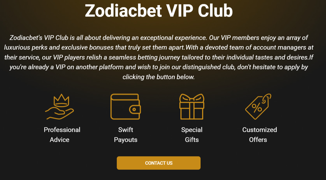 ZodiacBet Casino Australia   VIP Club